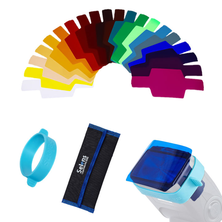 Selens Universal Flash Gels Lighting Filter SE-CG20  20 pcs Combination Kits for Camera Flash Light Strobe Light, Color Correction Filter Color Gels for Speedlight
