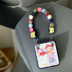 Cute Fashionable Leather Case for Xiaomi MIX Flip Phone with Strap Crossbody Long Chain New Foldable Screen Lightweight Womens Model