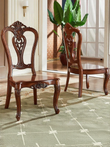 American Style Full Solid Wood Antique Study Office Chair