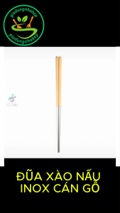 Đũa dài xào nấu inox cán gỗ - Bền bỉ tiện dụng an toàn cho gian bếp nhà bạn