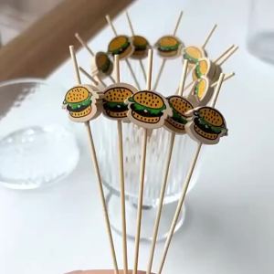 EELHOE | 100 Chiếc Hamburger Trang Trí Que Nướng Dùng Một Lần Que Trái Cây Tiệc Buffet Thực Phẩm Chọn Tre Ăn Nhẹ Bento Dụng Cụ Sử Dụng Hàng Ngày