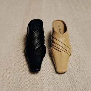 Summer Sheepskin Wrinkle Design High Heel Shoes
