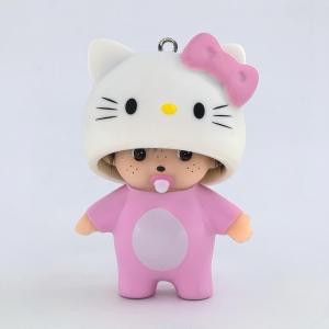 Sanrio | Cute Monchhichi Keychain Cartoon Hello Kitty Frog Panda Bee Doll Keyring Bag Pendant Fashion Accessories Gift