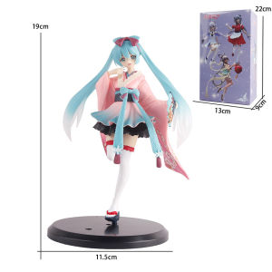 Bandai | Miku-Anime Merch Hatsune Miku Desktop Cute Action Figure 25cm New Tokyo Series Kimono Anime Figurine Kawaii Girl Model Toy Gift