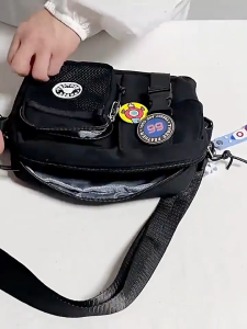 Student Crossbody Bag Multi - functional Mobile Phone Bag Street Casual Lightweight Day Shoulder Bag Urban Stylish Nylon Sling Bag