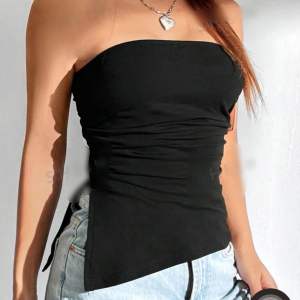 Free Size Tube Crop Top with Slit - ASHLEY