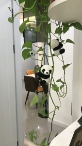 deveodo 10cm Clip Panda Doll Soft Lovely Mini Panda Plushie Hanging Ornament PP Cotton Stuffed Animal Plush Toy Living Room Curtain Decor Souvenir Gift Exquisite Panda Plush