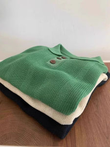 SHUQINGLAI | Áo Polo Nữ Dệt Kim Sợi Băng Mát Lạnh