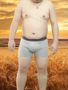 Men Cotton Extra Large Size Boxer Briefs 200 150.00kg plus Size Four Corners Sports Underwear Pure Color Loose Breathable