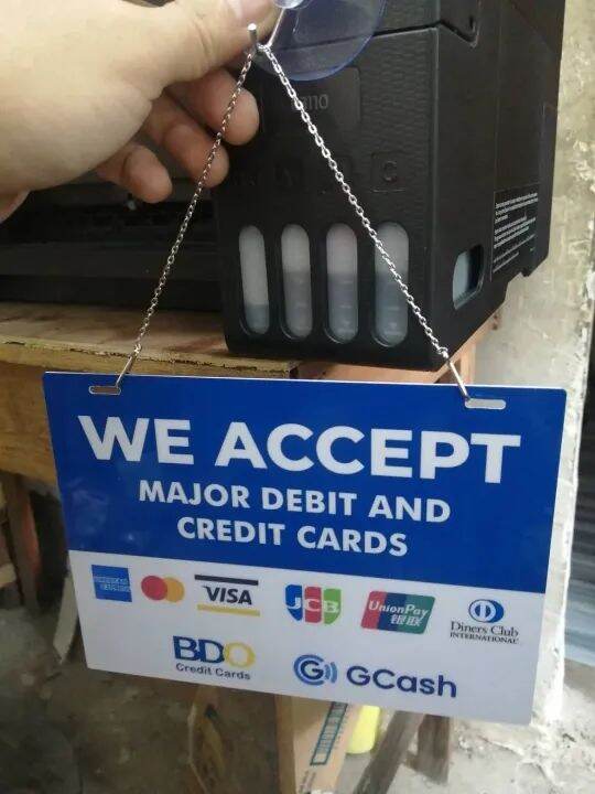 WE ACCEPT MAJOR DEBIT CARDS DOOR BANNER | Lazada PH