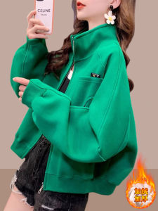 เสื้อคาร์ดิแกนสเวตเตอร์คอตั้งสำหรับผู้หญิง ทรงหลวม แขนยาว ปกติ คอตั้ง ปกติ ฤดูใบไม้ผลิ ฤดูใบไม้ร่วง ฤดูหนาว สไตล์สตรีท วัสดุอื่นๆ