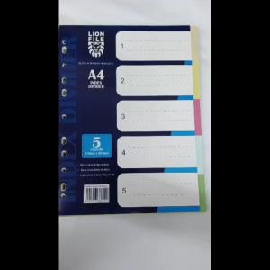 🔱Lion File A4 Index Divider Index Seperator Paper Type 10Sets (5Colors)