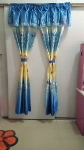 Rèm cửa chính rèm phòng ngủ BENU STORES chất liệu phi bóng 02 mặt màu xanh dương (mẫu mới)sáng bóng ép biên sang trọng đẹp mắt
