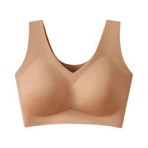 JIXIA | Seamless Vest Style Bralette Large Size Thin Nylon Fabric Full Cup Underwear For Young Women Comfortable Soft No Wire Bra