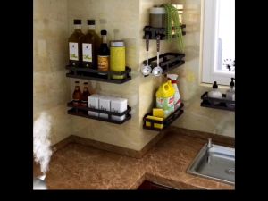 Rak Bumbu Yang Terpasang Di Dinding Rak Penyimpanan Dapur Rak Penyimpanan Tidak perlu membuat lubang