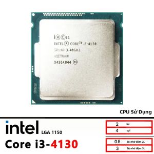 Intel | Intel Core I3-4130 34 GHz CPU Lõi Tứ Lõi Kép LGA 1150 3M Cache 54W Bộ Xử Lý Máy Tính Để Bàn Đã Qua Sử Dụng
