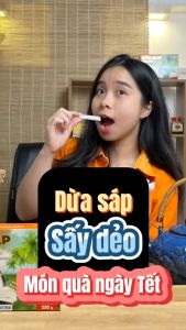 Dừa sáp sấy dẻo VICOSAP nguyên chất ít ngọt béo thơm đồ ăn vặt healthy đặc sản Trà Vinh hộp 230g