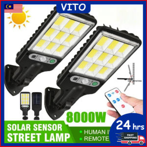 8000W Solar Light Lampu 3 Modes LED Solar Lamp Motion Sensor Outdoor Lighting Motion Sensor Light Remote Control