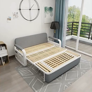 Dual-Purpose Foldable Sofa Bed - Sturdy Solid Wood Frame Ideal for Compact Spaces & Outdoor