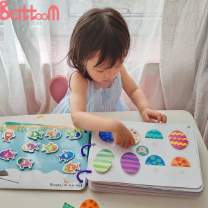 Busy Book For Toddlers Children Dinosaur Quiet Book Montessori Educational Toy Cartoon Paste Jigsaw Puzzle Stickers Books Baby Learning Toys