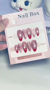 [ Mã L17 ] Nailbox thiết kế Cherry - mắt mèo - french đầu móng