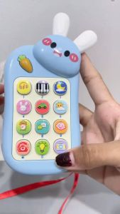 [semuajual] Mainan Handphone Bayi Silikon 13 Tombol / Mainan Lampu Musik Unik Motif Kelinci / Mainan Edukasi Interaksi Ponsel Pendidikan