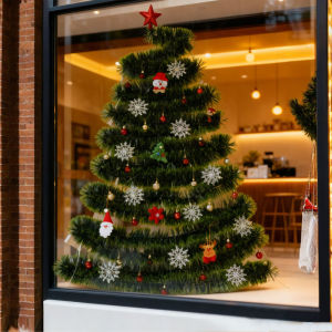 Christmas Decorative Colorful Stripe Green Vine Ribbon Christmas Tree Hanging Ornament Creative Window Display Atmosphere Accessories