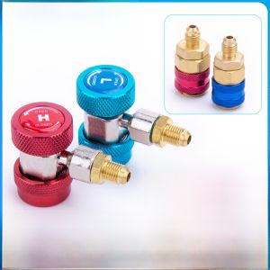 อุปกรณ์ปรับอากาศรถยนต์ Quick Connector ปรับแรงดันสูง/ต่ำ R134A อุปกรณ์เพิ่มฟลูออร์ซีนสำหรับเครื่องปรับอากาศรถยนต์