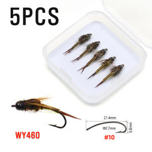 5PCS Stonefly Larvae Fly Baits - Realistic Design Fast Sinking Fly Fishing Flies Trout Steelhead & Other Freshwater Saltwater