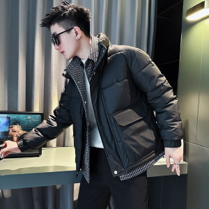 แจ็คเก็ตผ้าฝ้ายแบบสองชิ้นสำหรับผู้ชาย แจ็คเก็ตขนเป็ด แจ็คเก็ตแบบลำลอง แจ็คเก็ตผู้ชายฤดูหนาว แจ็คเก็ตแบบสวมหัว แจ็คเก็ตผ้าฝ้ายแบบลำลอง