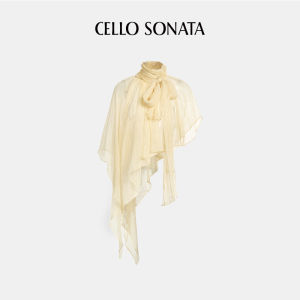 Cello Sonata | French Silk Tie Design Asymmetric Hem Shirt