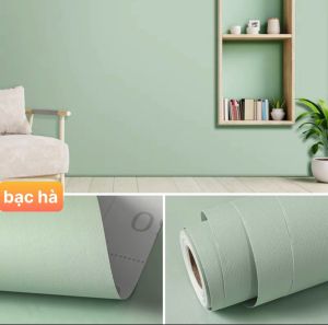10m Giấy dán tường màu Bạc Hà pastel [GIÁ Sỉ]_rộng 45cm có keo sẵn