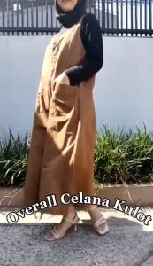 SABRINA FASHION - Akira Overall Celana Lebar Jumsuit Wanita Korean Style Bahan Cigaret Baju Kodok