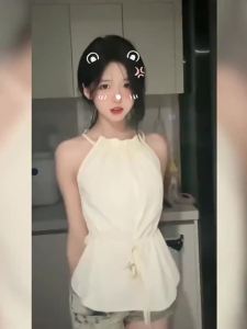 Đồ Ngủ Váy Ngủ Hai Dây Mùa Hè Lụa Lạnh Sâu v Bộ Đồ Mặc Nhà Nữ Lụa Băng Ren Hở Lưng