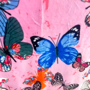 Pink Butterfly 2025 Velvet Fleece Blanket 145cm X 195cm