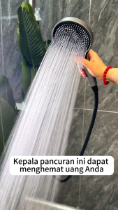 Kepala pancuran booster dengan aliranair yang ditingkatkan pengaturan 5kecepatan set selang pancuran perak