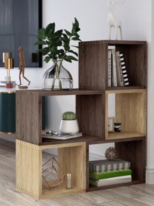 Solid Wood Right Angle Grid Cabinet Bay Window Creative Small Storage Shelves Living Room Bedroom Free Combination Floor Bookshelf Cabinet