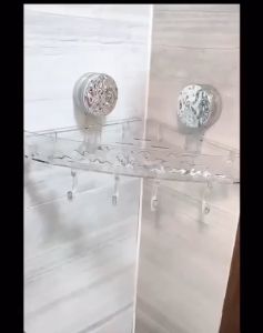 Glacial pattern rust resist acrylic bathroom self adhesive racks 轻奢冰川纹亚克力防锈免钉挂墙置物架