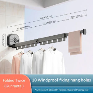 Retractable Clothes Drying RackSpace-SaverCollapsible Drying Racks for Laundry RoomWall Mounted Clothes Hanger Rack