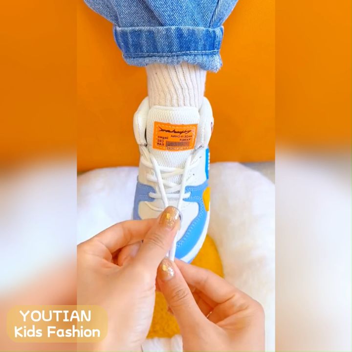 【On Hand】 Korean Shoes For Kids Boys High Cut Shoes Girls Rubber Shoes ...