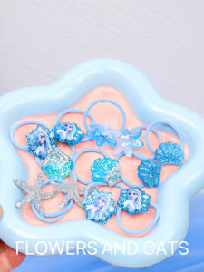 Summer New Arrival Frozen Children Hair Accessories Princess Girl Elastic Hair Bands Cute Headwear Korean Style Floral Cats