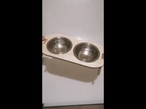 ส่งด่วน ชามอาหารสัตว์ ชามใส่อาหารสัตว์ สแตนเลส 2 หลุม ไม่เป็นอันตราย