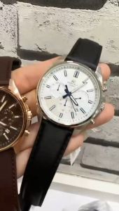 [ OFFICIAL CASIO WARRANTY ] EDIFICE EFV-650 LEATHER STRAP SERIES CHRONOGRAPH MEN WATCH