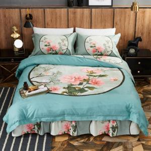 4-piece Bedding Set Cotton Twill Active Bed Skirt Bedspread Bedding 1.5 Bed/1.8M Pure Cotton Lace Inner Stool Fixed
