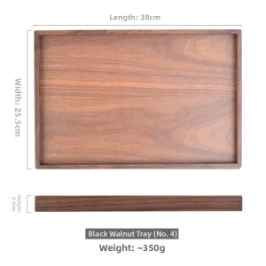 Japanese Style Tea and Appetizer Tray Wooden Rectangle