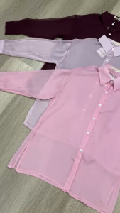 SV 6629 - Luna Sheer Blouse | Silvervogue | Atasan Chiffon Pakaian Kasual Wanita