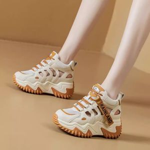 Brand Broken Size Cut Out Sandals for Women 2024 New Arrival Summer Easiest for Match Thick Sole Hidden Heel Breathable Athleisure Dad Shoes