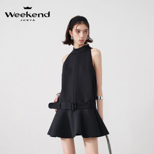 Fashionable Workwear Style Vest Dress Weekend A-Line Waist Belt Summer New Arrival Jorya Weekend Brand Polyester Viscose Fiber