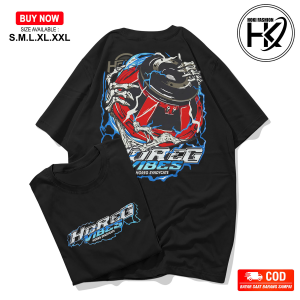 Kaos horeg vibes motif skullxspeaker merah bahan cotton combed 30s premium