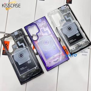 KISSCASE For Samsung S23UItra Technology Circuit Board Double-Sided IMD Transparent Clear Anti Drop Phone Case For Galaxy S23 Ultra S23Plus S23+ S23 Back Cover
